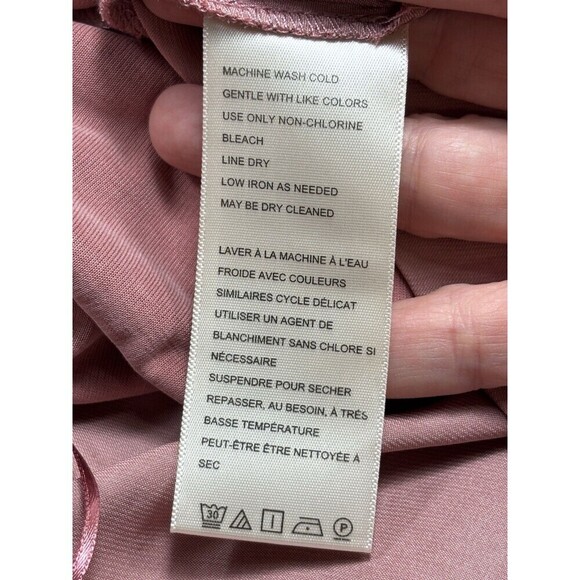 Free People Jazzy Dress Pink Rose Large Blouson Asymmetrical Hemline Lace Boho - Picture 8 of 16